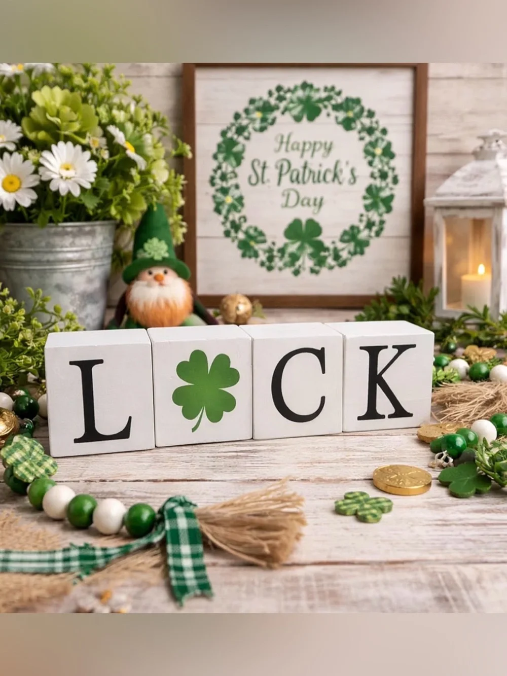 Reversible Wooden Block Decor -
